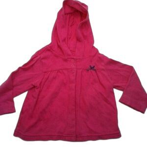 Carter's Baby Girl 9M Cardigan HotPink Hood Bow Snaps + Free I Love Daddy Onesie